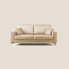 Michael divano moderno in morbido velluto impermeabile T01 beige 166 cm