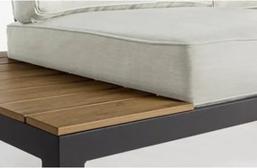 Salotto Angolare Da Esterno In Alluminio Con Doghe E Tavolino Elias Antracite Bizzotto