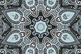 Quadro su tela – Mandala con motivo indiano in azzurro