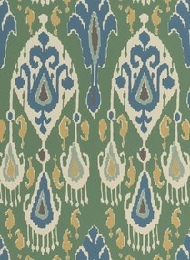 GP & J Baker Carta da parati Ikat Bokhara - Emerald