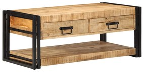 Tavolino Da Salotto 90x50x38 Cm Legno Massello Di Mango Grezzo /
