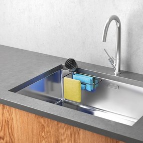 Organizer per lavello senza foratura nero opaco in metallo Lava – Metaltex