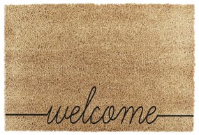 Tappetino nero in cocco naturale Welcome Scribbled, 40 x 60 cm Curly - Artsy Doormats