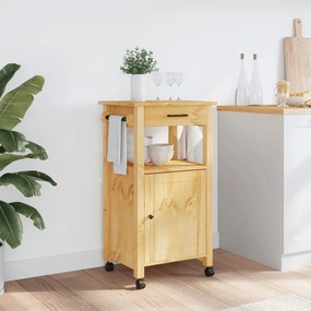 Carrello da cucina monza 48x40x90 cm in legno massello di pino