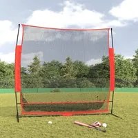 Rete Baseball Portatile Nera e Rossa 215x107x216 cm Poliestere 93746