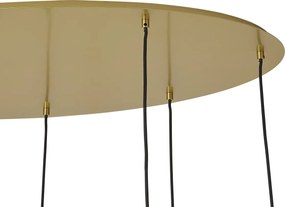 Lampada a sospensione Hotel Chic ottone con vetro blu e verde 8 luci - Qara