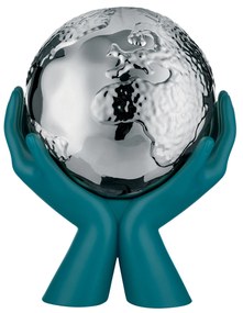 Bongelli preziosi statua moderna scultura mani mondo collezione Globe cm 36 X 27 OTTANIO ARGENTO