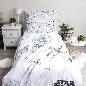 Biancheria da letto per bambini in cotone con effetto luminoso per letto singolo 140x200 cm Star Wars - Jerry Fabrics