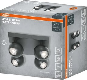 Osram - Faretto SPOT SPHERAL 4xGU10/6W/230V nero