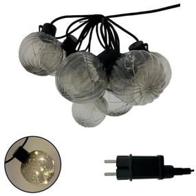Catena luminosa decorativa LED per esterni 10xLED/0,15W/230V 6,8 m IP44 nero/fumé