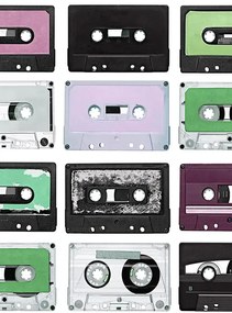Rebel Walls Carta da parati Casette Tape - Purple Rain