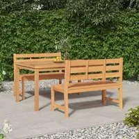 Set da Pranzo per Giardino 3 pz in Legno Massello di Teak 3157196