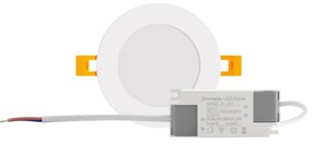 Pannello LED Rotondo 8W 800lm Foro Ø105-110mm Osram LED Dimmerabile Colore Bianco Naturale 4.000K