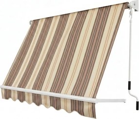 Tenda Da Sole Sangiorgio 250x250 A Caduta Senza Cassonetto Con Braccetti Telo Rigato Beige