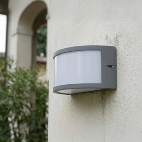 Applique Moon Design E27 Curva per Esterni IP65 - Grigia