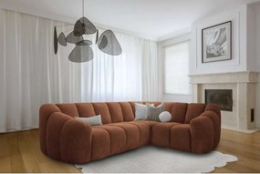 Divano angolare color terracotta (con penisola a destra/a L) Shell – Miuform