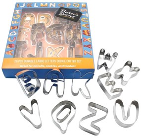 Set 26 tagliabiscotti lettere acciaio Baker's Secret