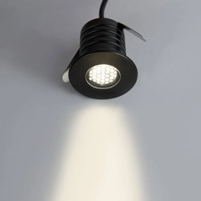 Segnapasso LED 3W IP67 Anti-Abbagliamento Nero Professional Colore Bianco Caldo 2.700K