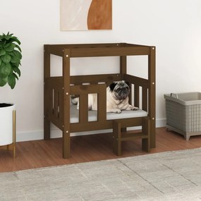 Cuccia Per Cani Ambra 65,5x43x70 Cm İn Legno Massello Di Pino /