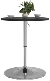 Tavolino bar nero 60x60x90 cm legno multistrato acciaio cromato
