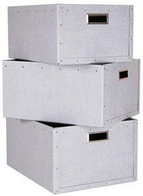Set di 3 scatole di cartone grigio chiaro Ture - Bigso Box of Sweden