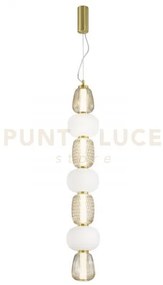 Lampadario a sospensione led totem oro 40w 4000lm 3000k 17x163cm in...