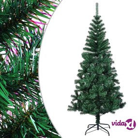 vidaXL Albero di Natale Artificiale Punte Iridescenti Verde 180 cm PVC