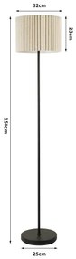 Brilagi - Lampada da terra NORDIC WAVE 1xE27/15W/230V lino/nero