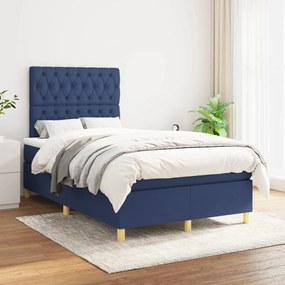 Giroletto A Molle Con Materasso Blu 120x200 Cm İn Tessuto /