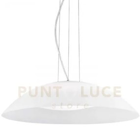 Lena sospensione doppio vetro bianco 3 luci attacco e27 l.64cm