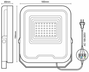 Riflettore LED PROFI LED/30W/180-265V 5000K IP65