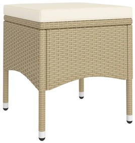 Set Bistrot da Giardino 5 pz Polyrattan e Vetro Temperato Beige