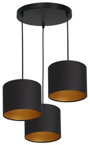Lampadario su corda ARDEN 3xE27/60W/230V nero/oro
