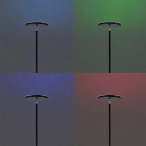 Lampada da terra moderna nera con LED dimmerabile RGB con telecomando - Sjors
