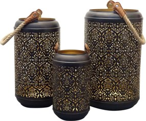 UMEKA - set di 3 lanterne in acciaio