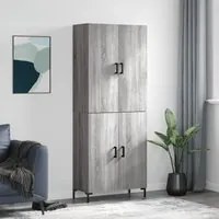 Credenza Grigio Sonoma 69,5x34x180 cm in Legno Multistrato 3195681