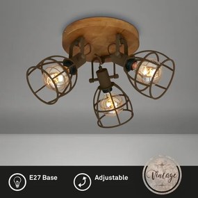 Brilo - Faretto VINTAGE 3xE27/25W/230V