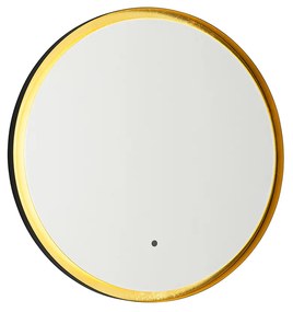 Specchio da bagno nero con oro incl. LED e dimmer touch - Pim