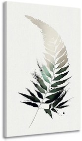 Quadro su tela – Foglia di felce con un tocco di minimalismo