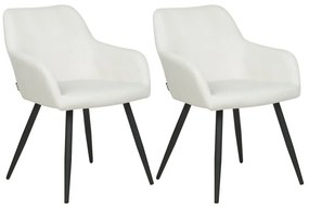 Set di 2 sedie velluto bianco crema CASMALIA Beliani