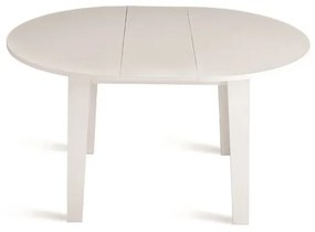Tavolo tondo allungabile 155 cm con base metallo e piano Bianco frassinato MODUS
