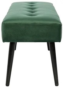 Panca design lavorazione capitonné in tessuto velluto verde scuro e metallo nero L95 cm GUESTA