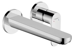 Rubinetto per lavabo a canna media Rebris S cromato lucido HANSGROHE H 11.5 cm