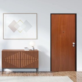 Porta blindata MASTER First L 90 x H 210 cm in melaminico noce, apertura spingere a sinistra, falso telaio incluso