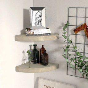 Scaffali Angolari A Parete 2 Pz Rovere 25x25x3,8 Cm İn Mdf /