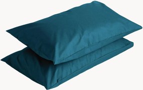 Set di 2 federe in percalle di cotone Petrol Blue