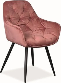 Sedia Cherry in velluto ciliegio rosa/nero Blu52