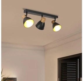 Brilagi - Faretto ODENSE 3xE14/10W/230V legno di caucciù/nero