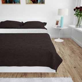 Copriletto Double-face Trapuntato 170x210 Cm Crema E Marrone /