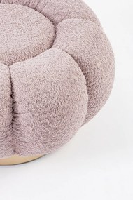 Pouf FLOREL in tessuto effetto bouclé rosa antico